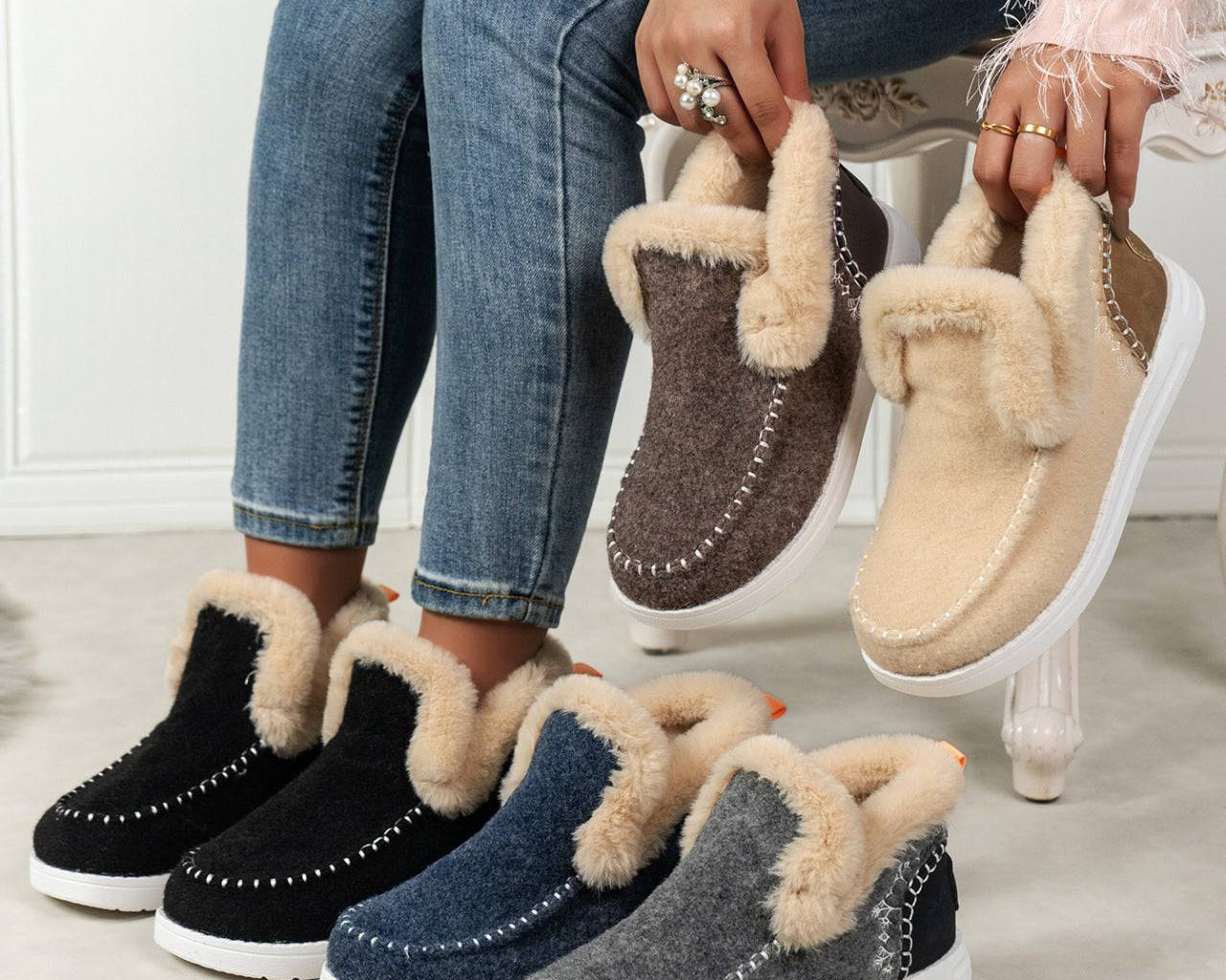 NEWYORKLISTED STYLE COLLECTION: Furry Suede Comfort Flats - NEWYORKLISTED