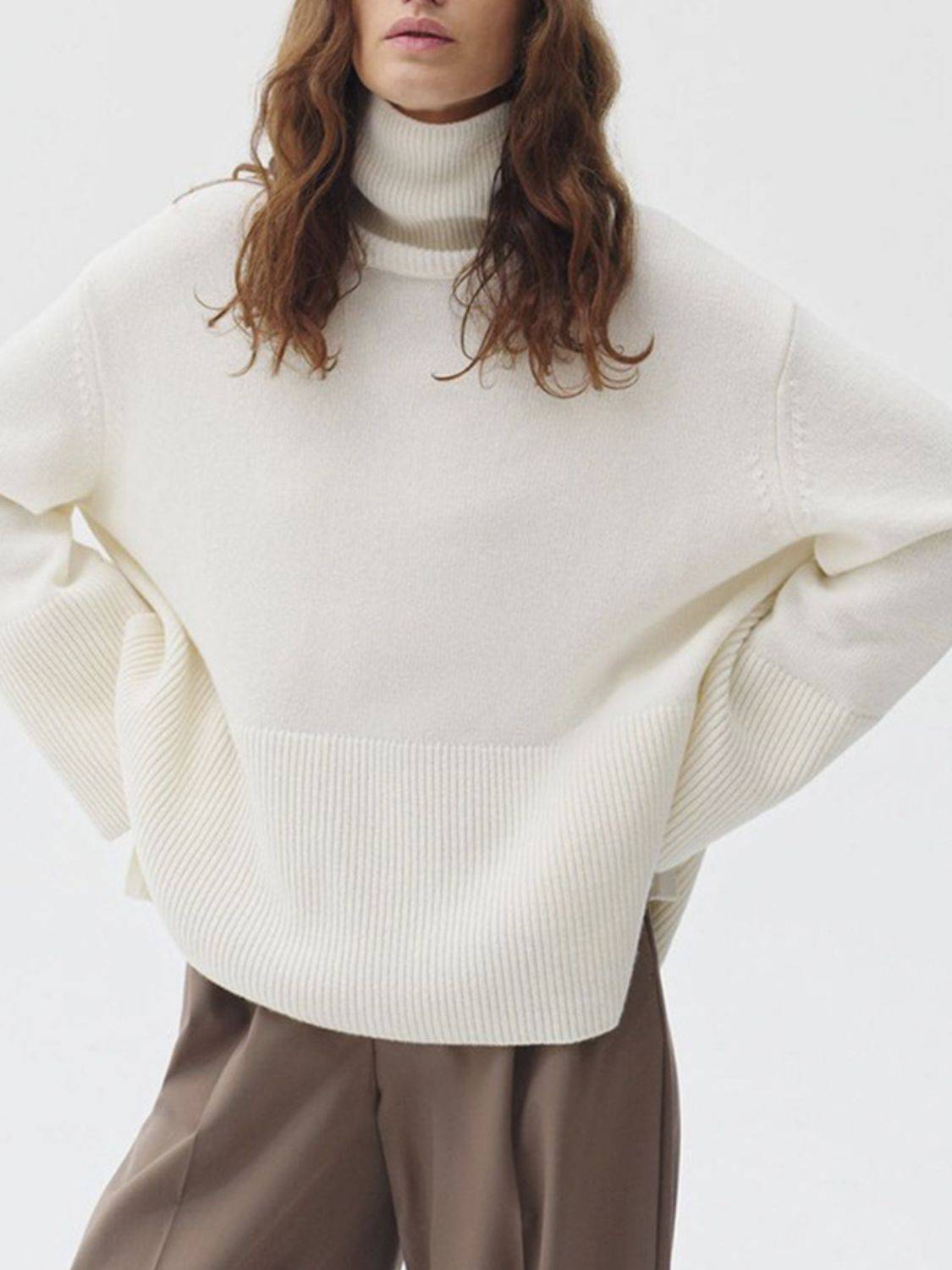 NEWYORKLISTED STYLE COLLECTION: Turtleneck Drop Shoulder Sweater
