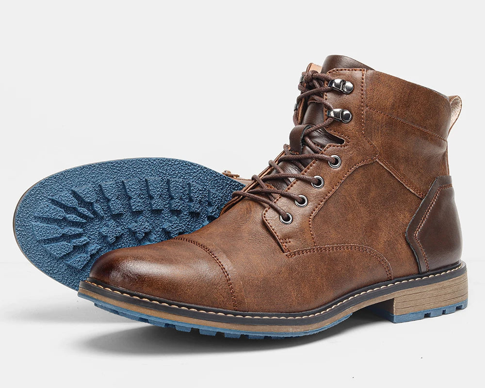 Retro Boots Men Brand 2025 Fashion Comfortable Boots Leather - NEWYORKLISTED