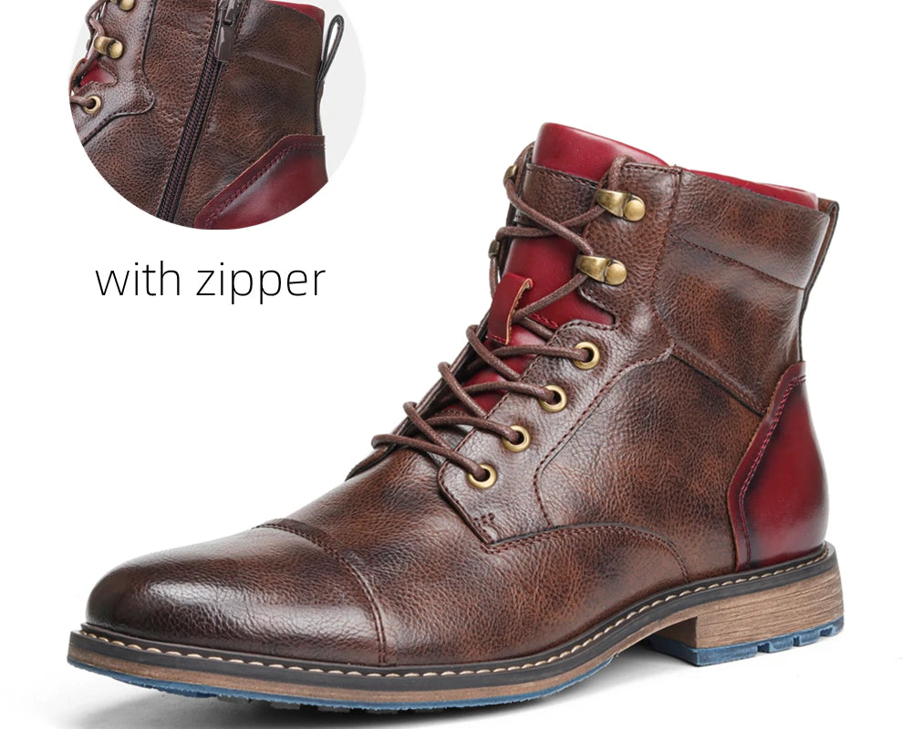 Retro Boots Men Brand 2025 Fashion Comfortable Boots Leather - NEWYORKLISTED