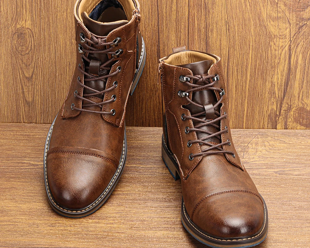 Retro Boots Men Brand 2025 Fashion Comfortable Boots Leather - NEWYORKLISTED