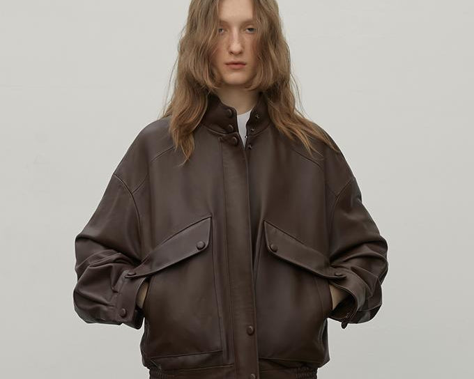 Brown Retro Genuine Leather Jacket Women's Motorcycle Sheep Leather Jacket Short "Loveless Muse" - NEWYORKLISTED