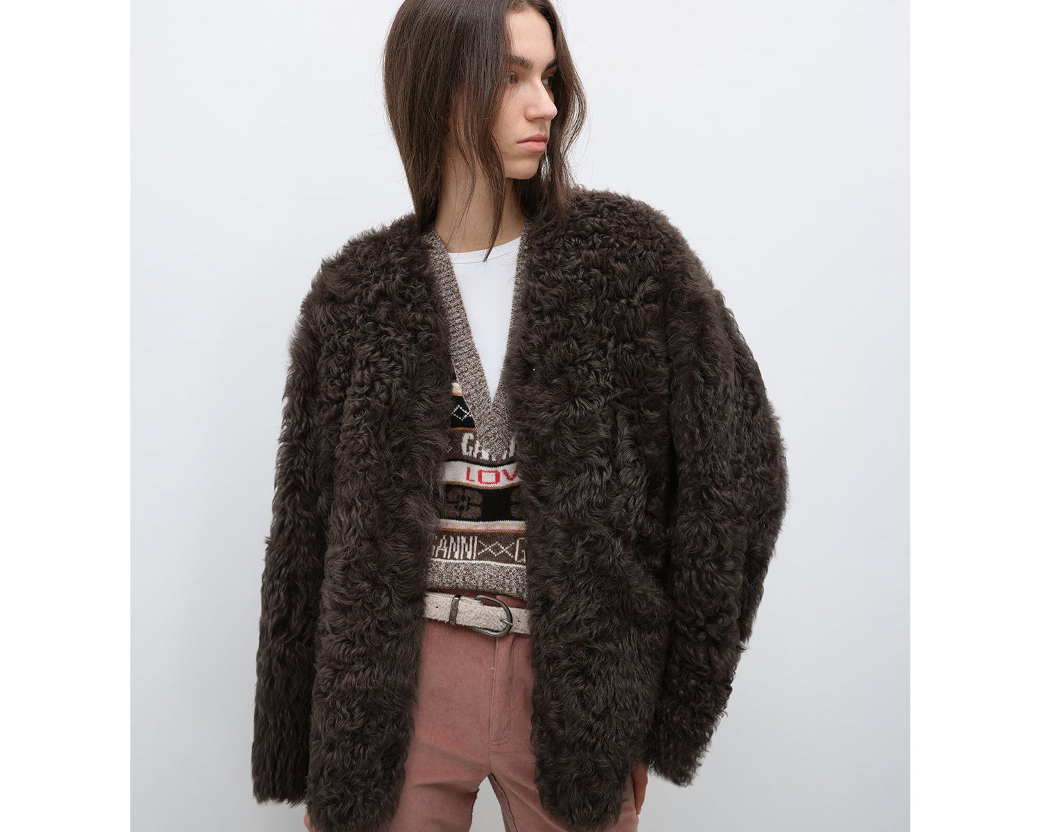 Castle Dusk Fashionable Casual V-Neck Italian Tuscan Sheepskin Coat - NEWYORKLISTED