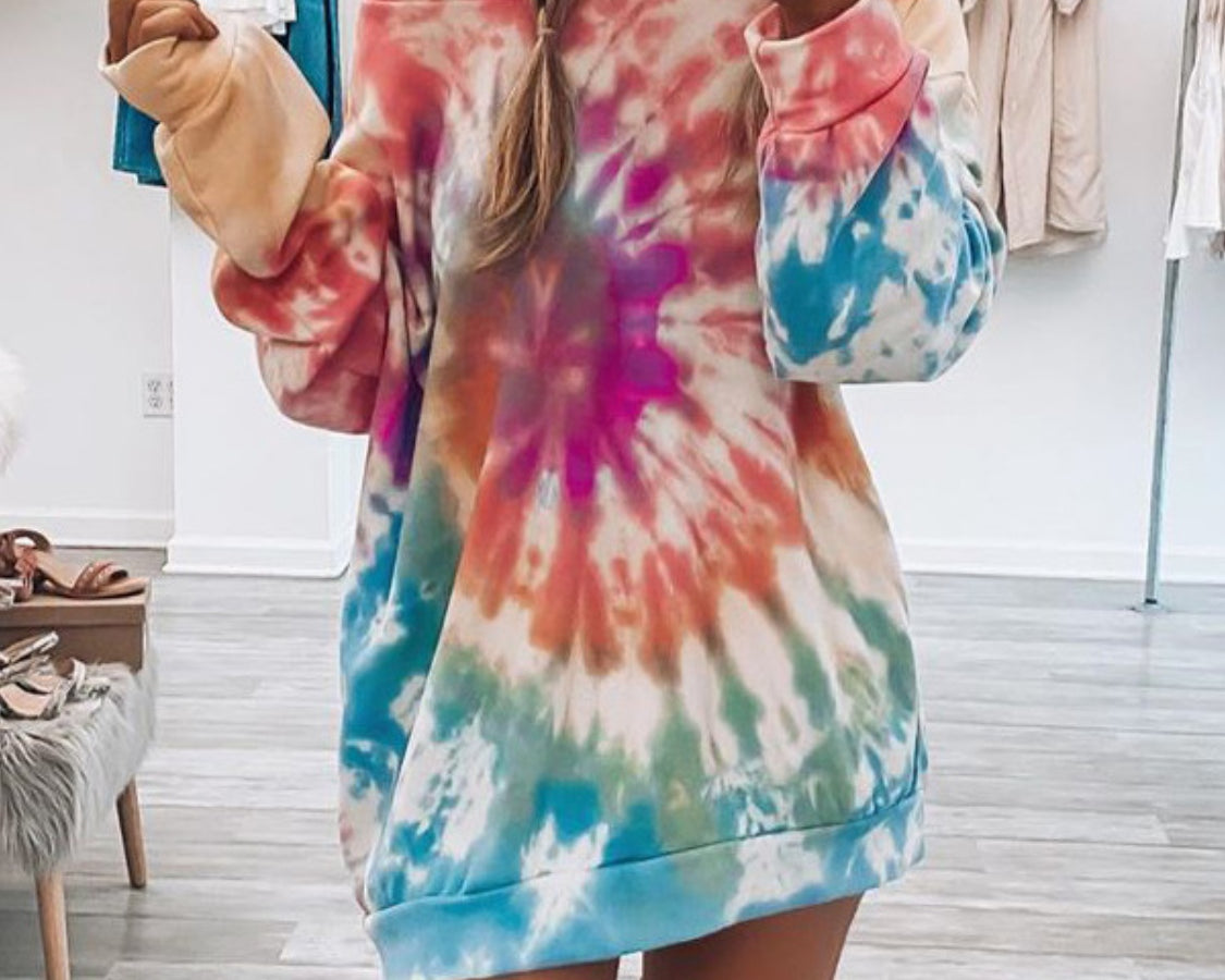 NEWYORKLISTED STYLE COLLECTION: Tie-Dye Long Sleeve Dress