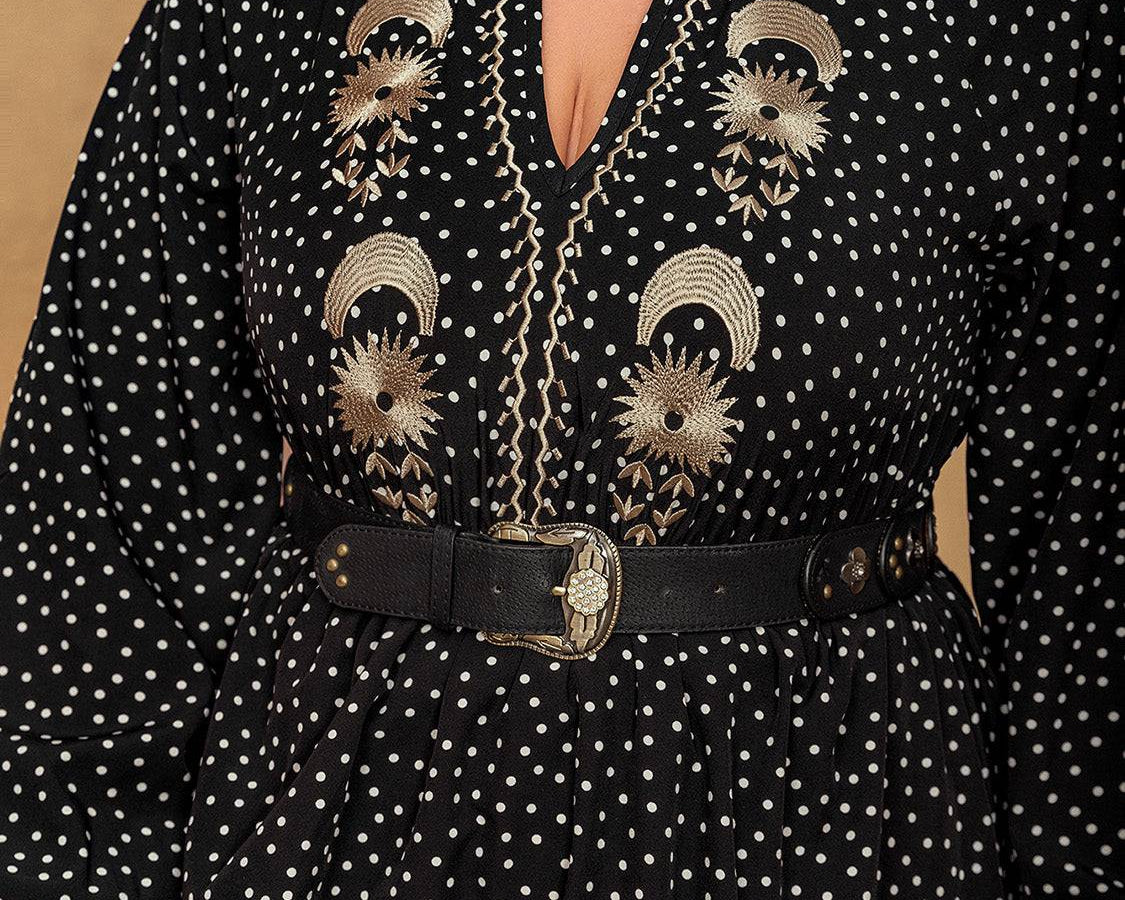 NEWYORKLISTED STYLE COLLECTION: Plus Size Embroidered Long Sleeve Dress - NEWYORKLISTED