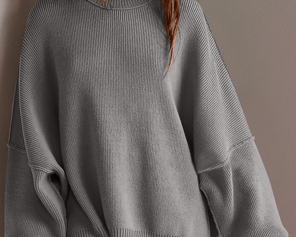 NEWYORKLISTED STYLE COLLECTION: Round Neck Long Sleeve Sweater - NEWYORKLISTED