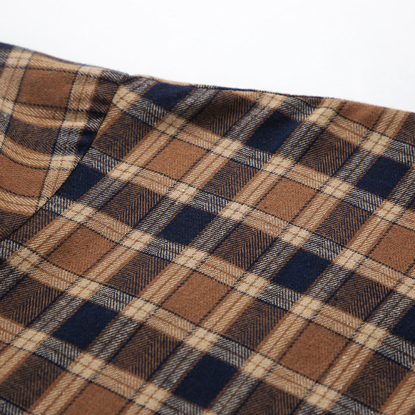 Plaid Button Up Drop Shoulder Shacket - NEWYORKLISTED