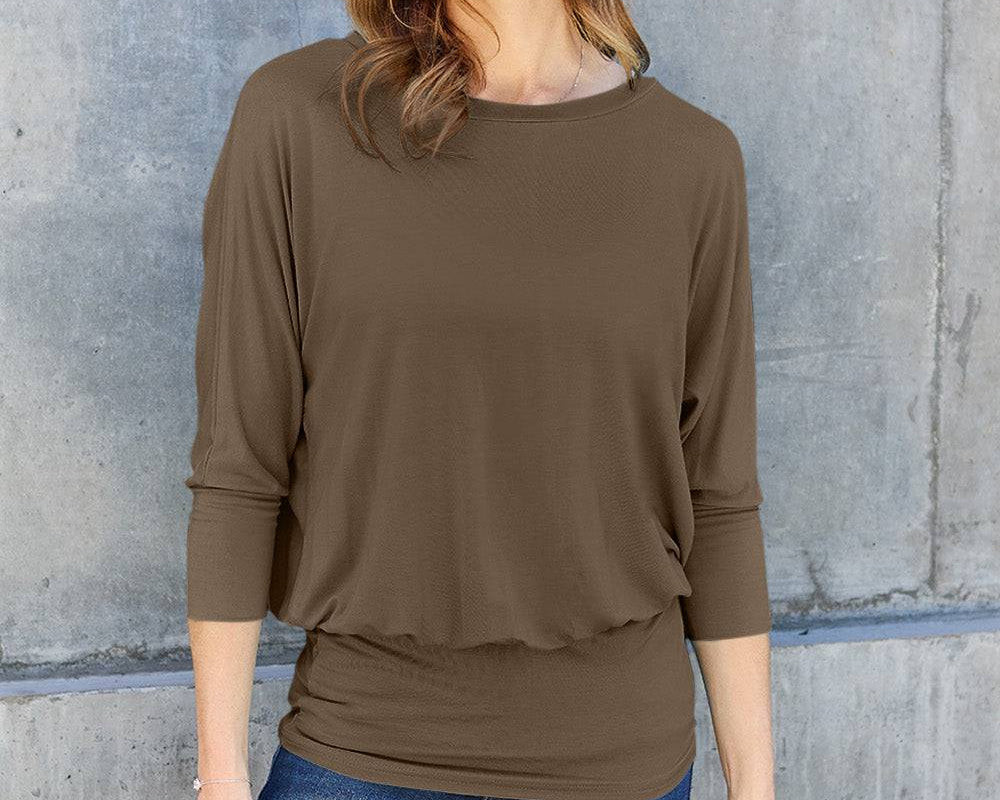 NYLD PARTNER Round Neck Billow Sleeve Top - NEWYORKLISTED