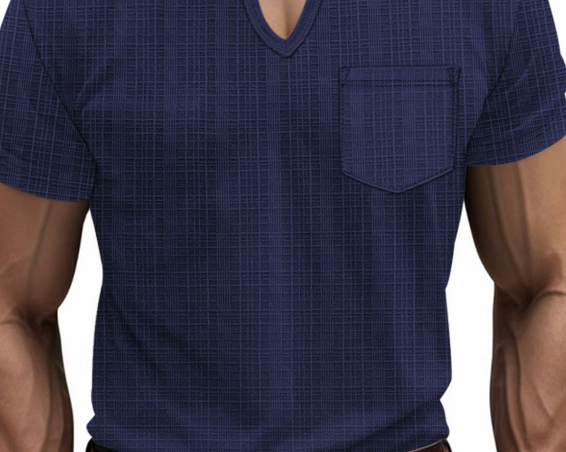 NEWYORKLISTED ATLAS MEN’S COLLECTION: Men's Full Size Notched Short Sleeve T-Shirt – in Blue