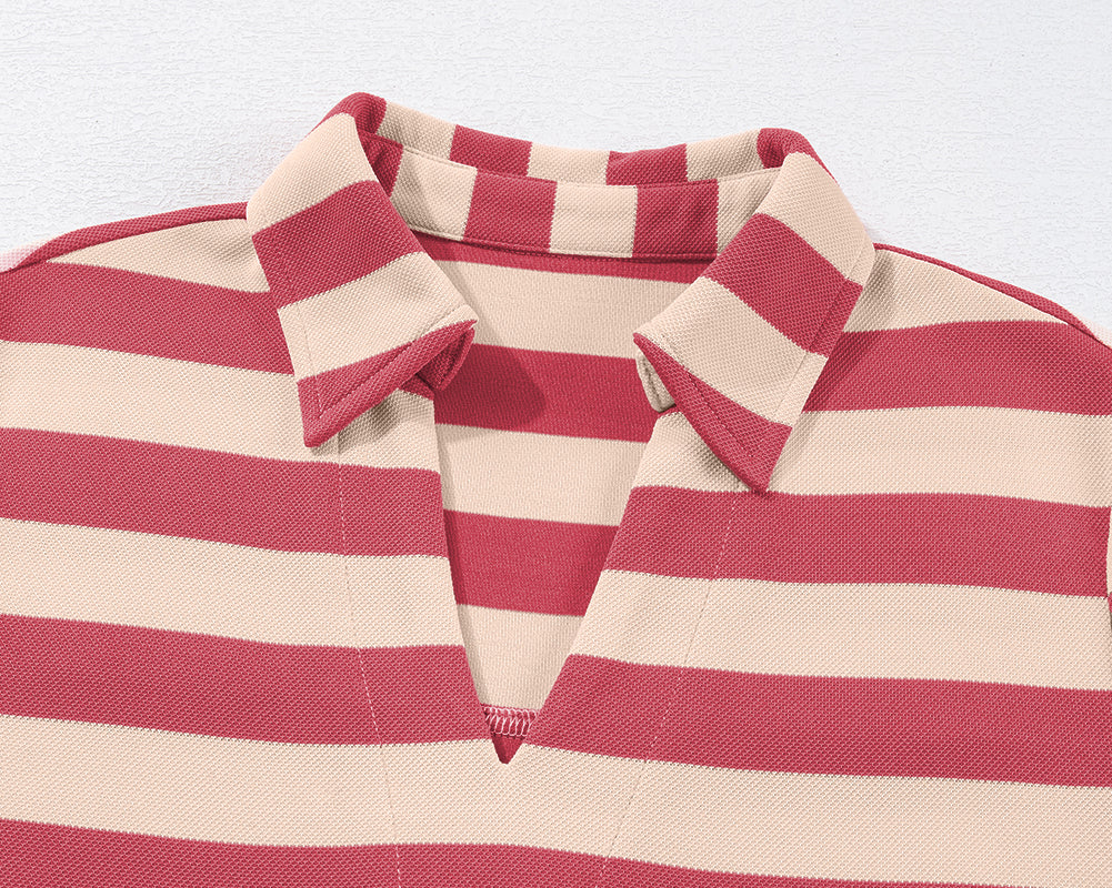 NEWYOKLISTED STYLE COLLECTION: Striped Johnny Collar Long Sleeve Mini Dress - NEWYORKLISTED