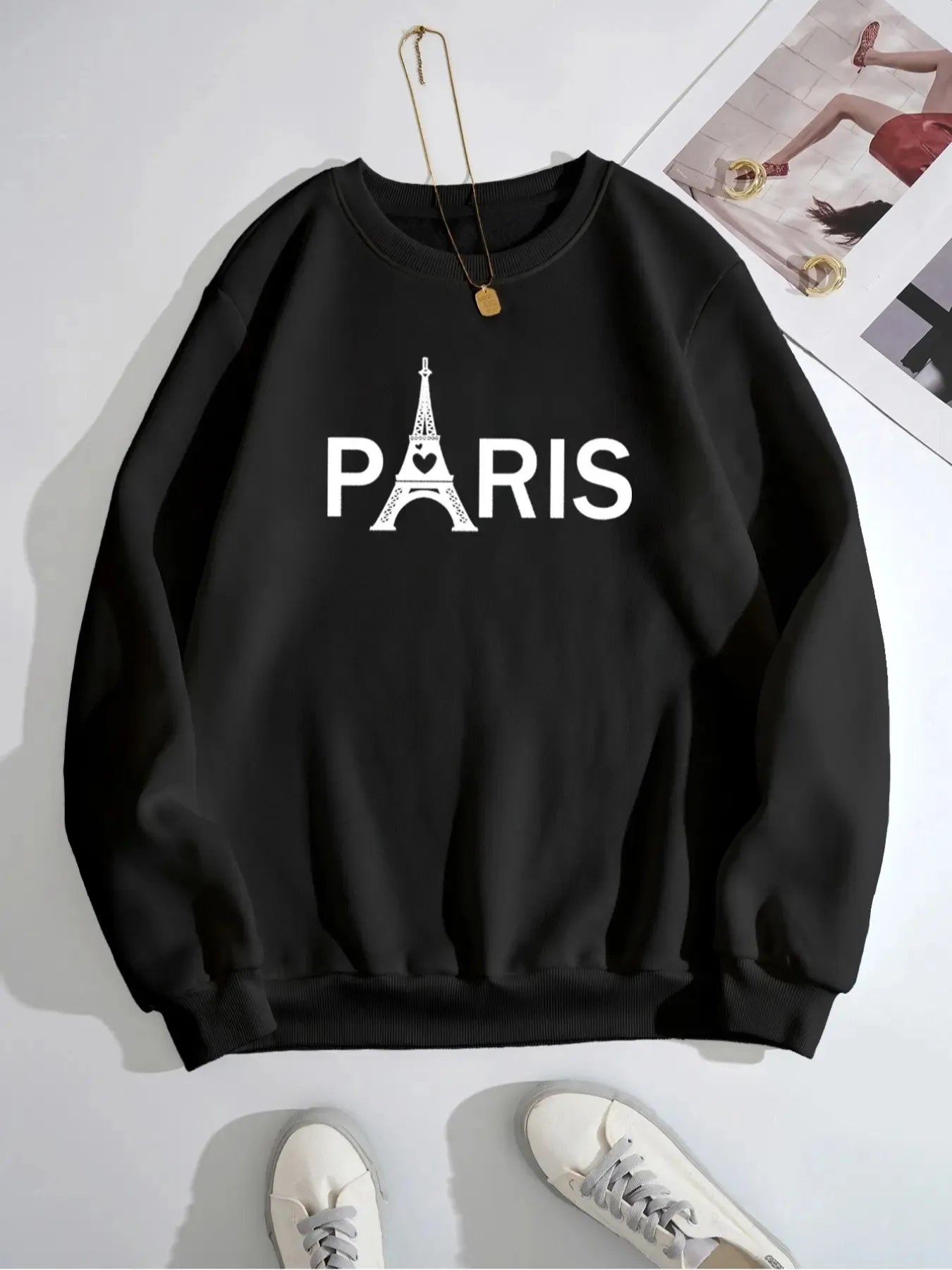 NEWYORKLISTED STYLE COLLECTION: Paris Eiffel Tower Graphic Sweatshirt