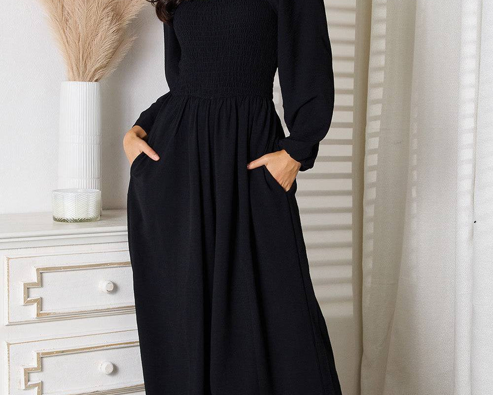 NEWYORKLISTED STYLE COLLECTION: Effortless Elegance Square Neck Jumpsuit with Pockets - NEWYORKLISTED