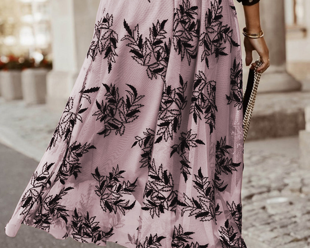 Embroidered High Waist Maxi Skirt - NEWYORKLISTED