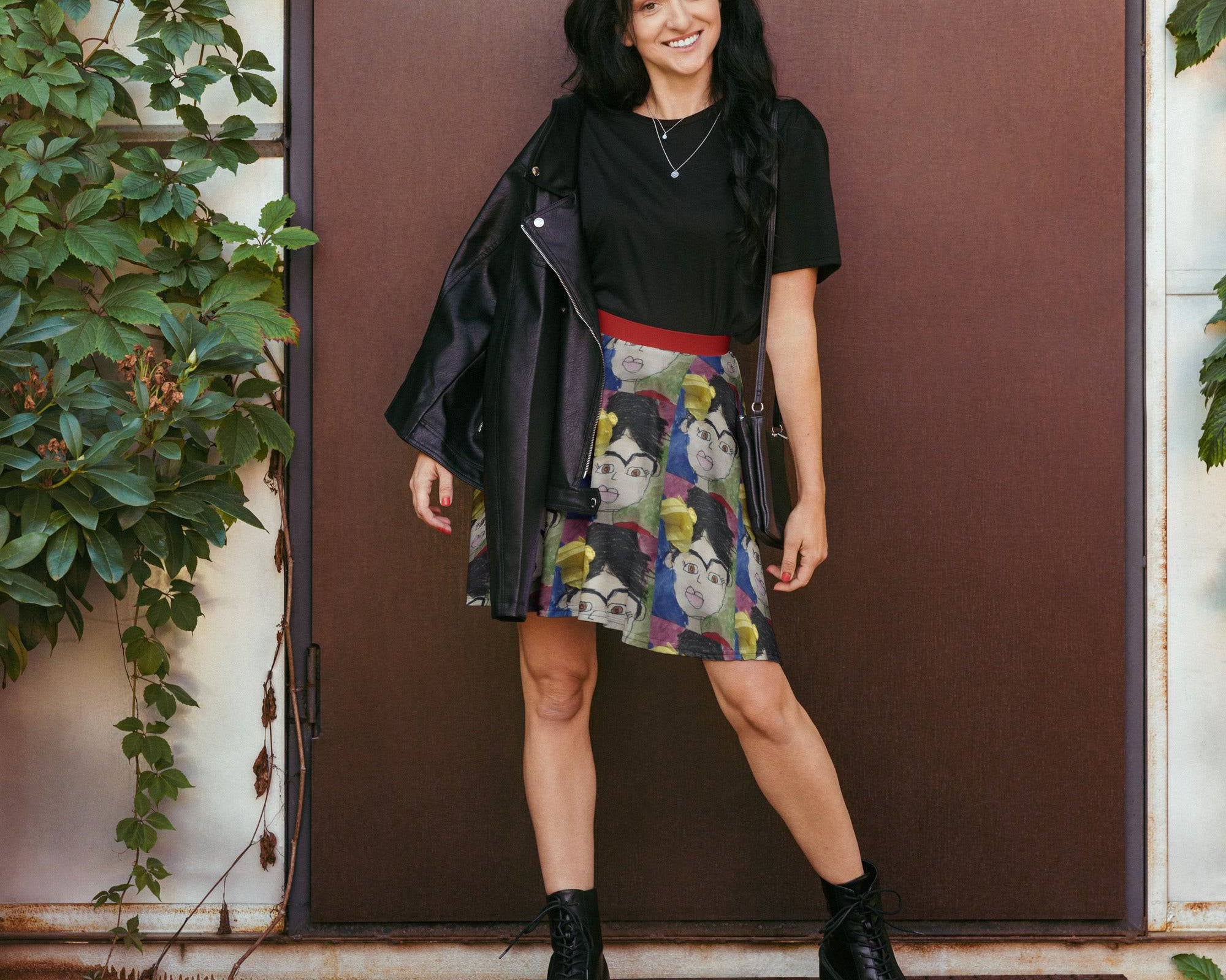 Model Wearing NEWYORKLISTED ART SKIRT
