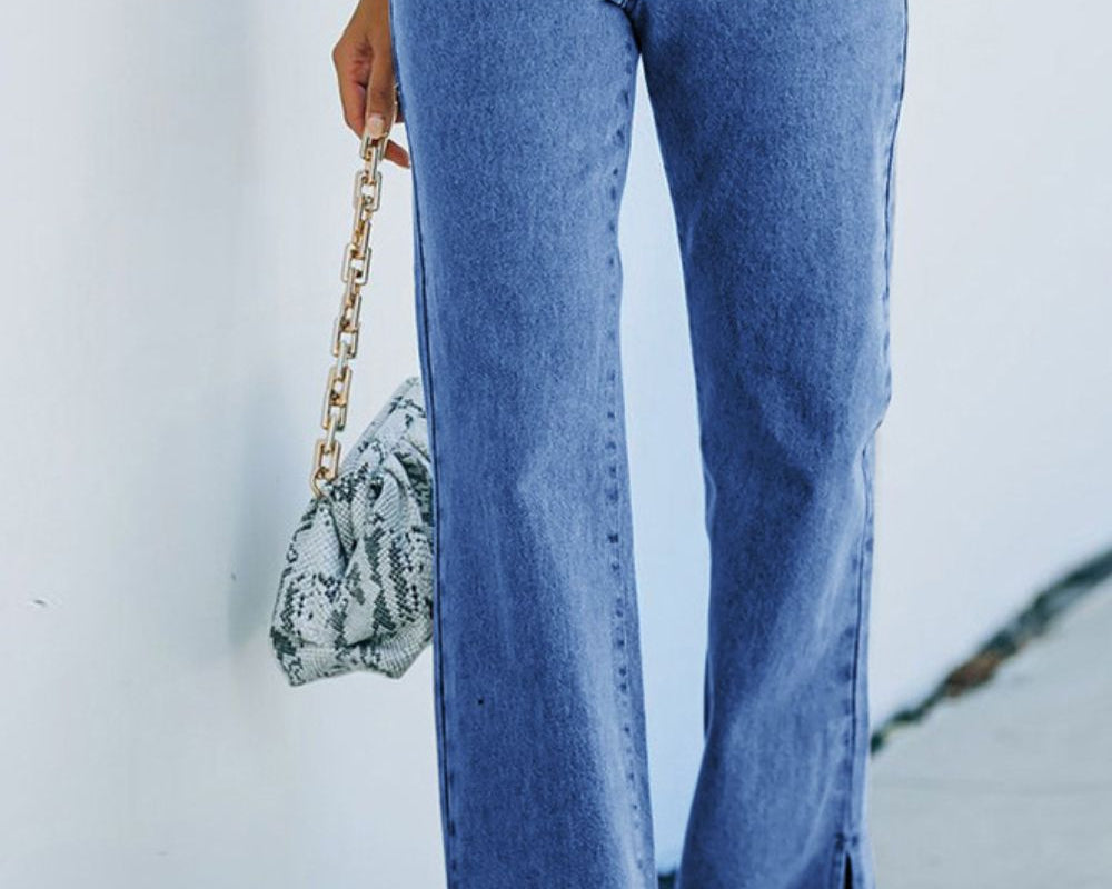 NEWYORKLISTED STYLE COLLECTION: Side Slit Boot Cut Jeans - NEWYORKLISTED