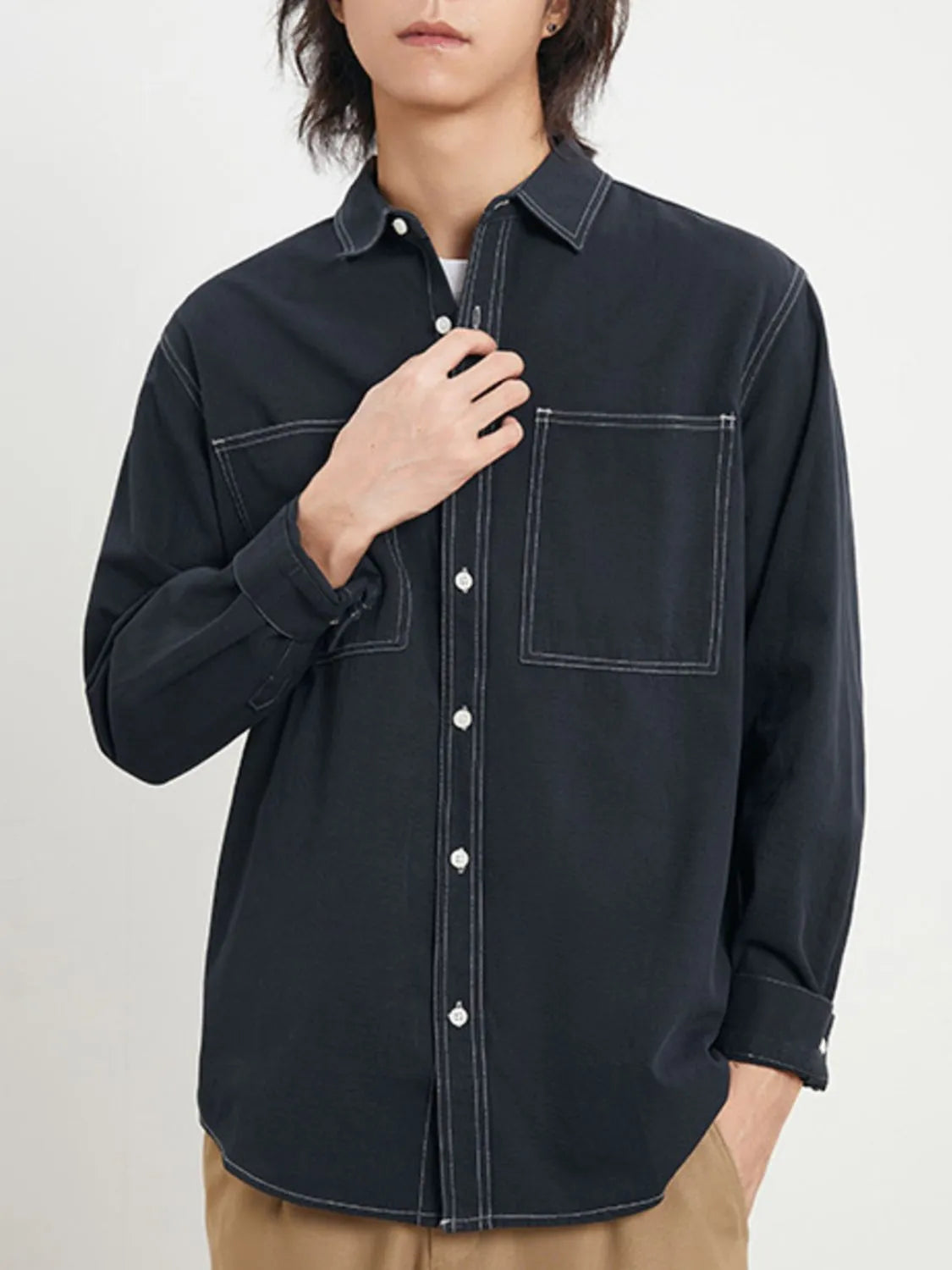 NEWYORKLISTED ATLAS MEN'S COLLECTION: Men's Button Up Long Sleeve Shirt