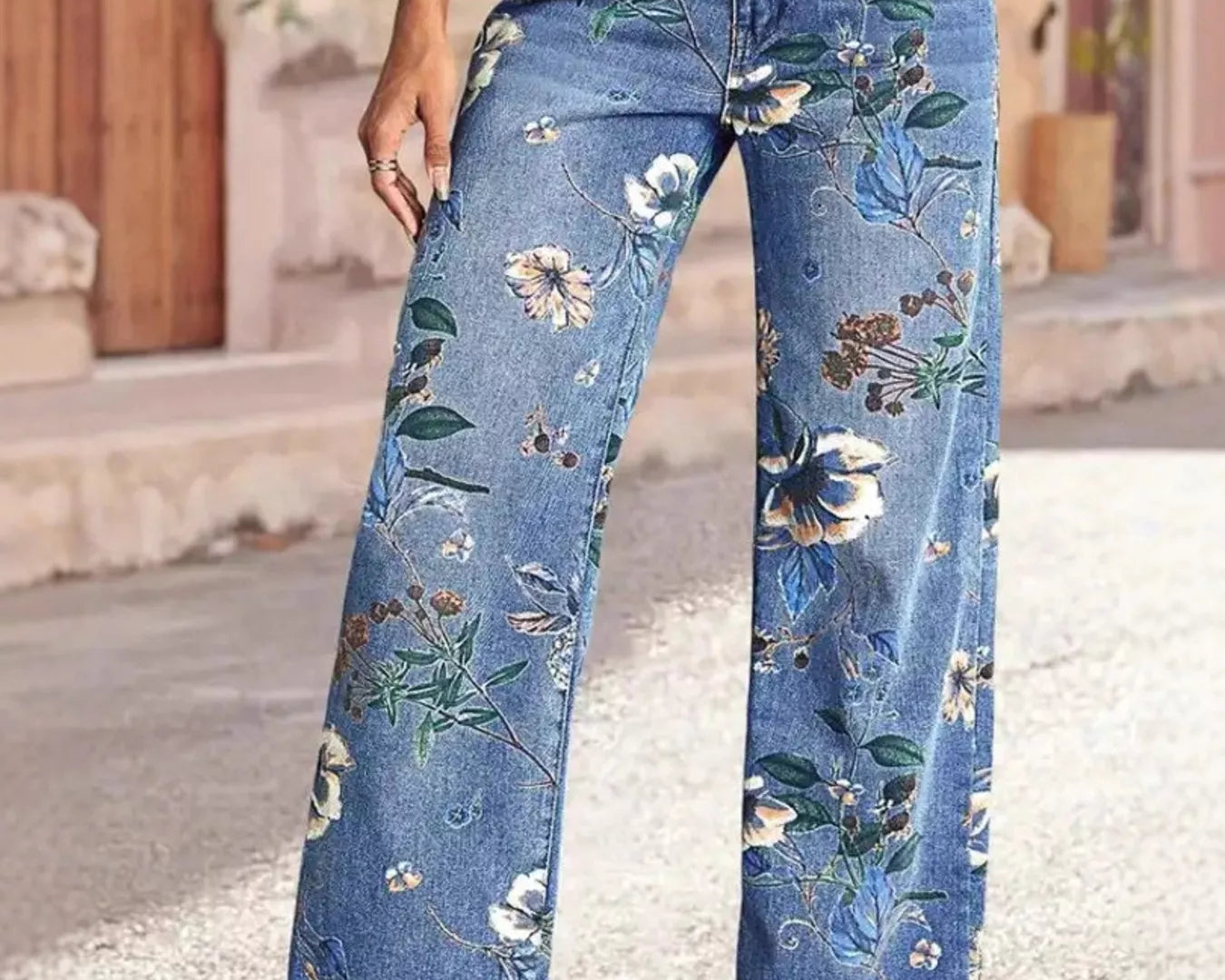 NEWYORKLISTED STYLE COLLECTION: Floral Print Wide Leg Jeans – Boho Chic Denim for Women