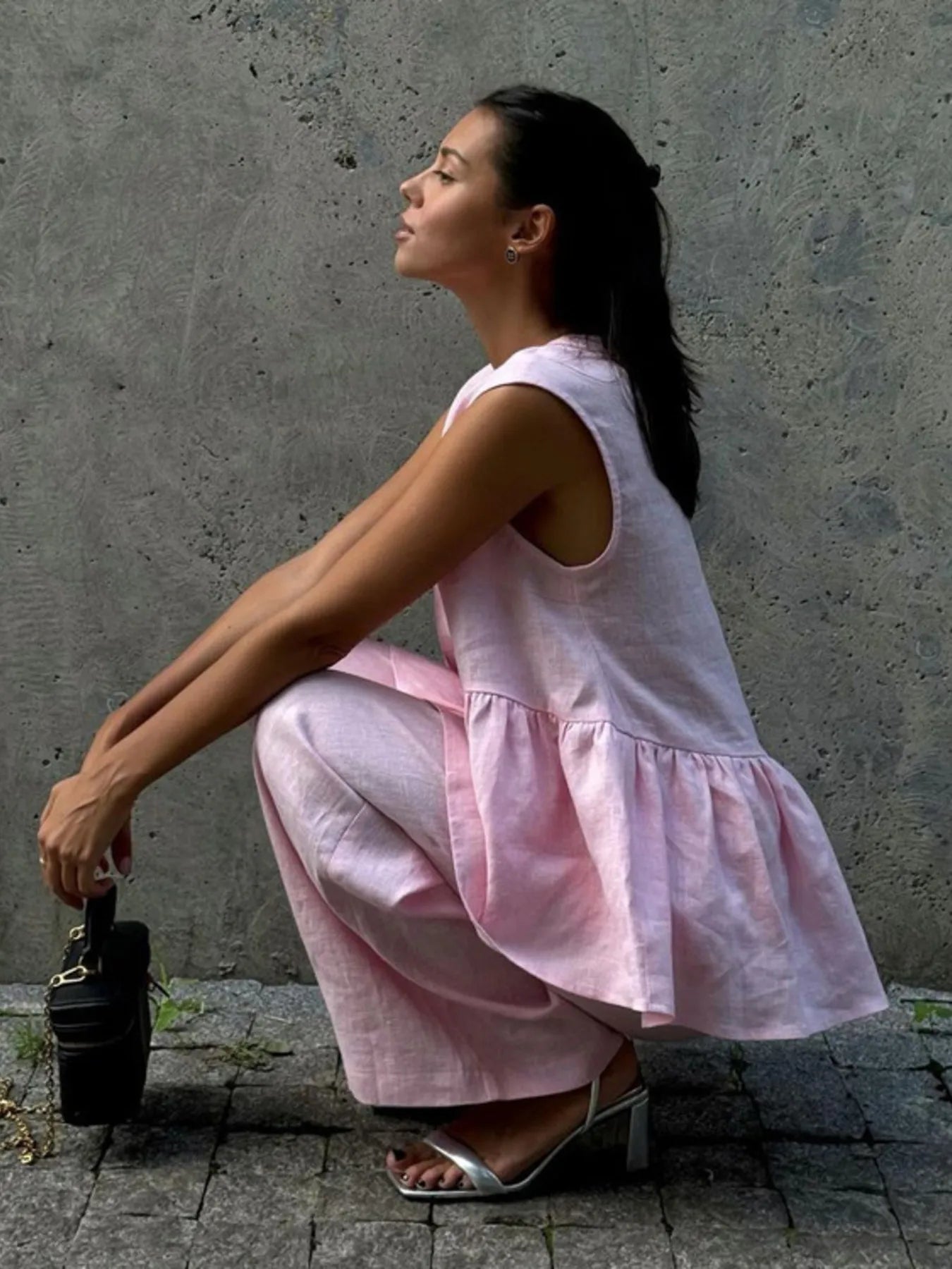 NEWYORKLISTED STYLE COLLECTION: V-Neck Vest & Wide-Leg Pants Set – Effortless Modern Elegance