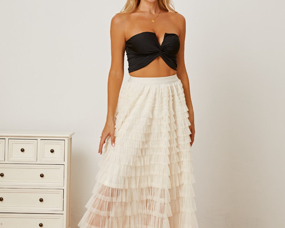 NEWYORKLISTED STYLE COLLECTION: Ruched High Waist Tiered Skirt - NEWYORKLISTED