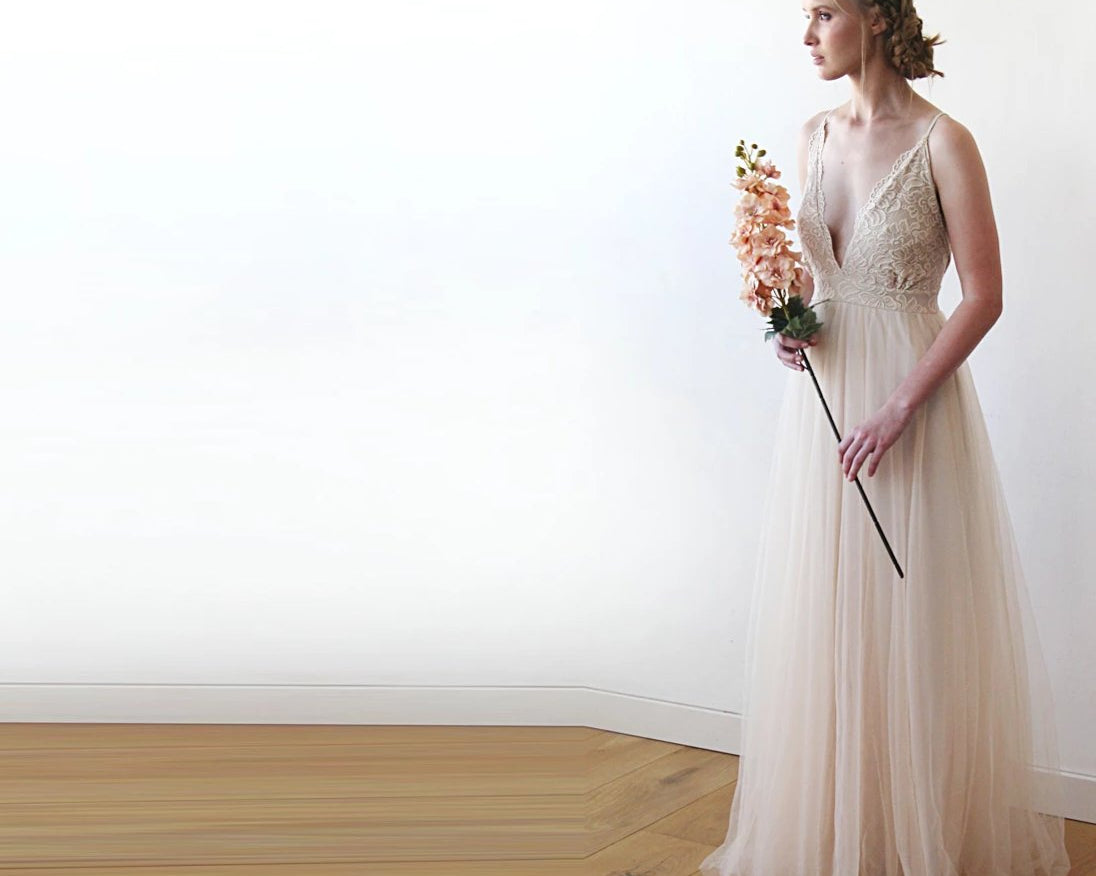 NEWYORKLISTED ELEGANT Bride Collection: Champagne Wedding Dress #1205 - NEWYORKLISTED