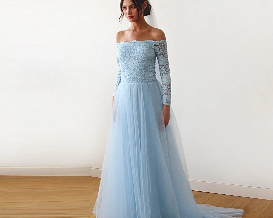 Off-The-Shoulder Train Dress #1162 - NEWYORKLISTED