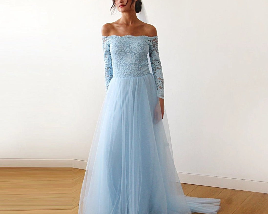 Off-The-Shoulder Train Dress #1162 - NEWYORKLISTED