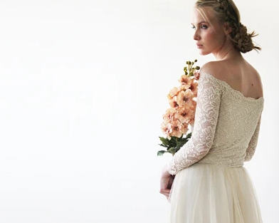 Off-The-Shoulder Train Dress #1162 - NEWYORKLISTED