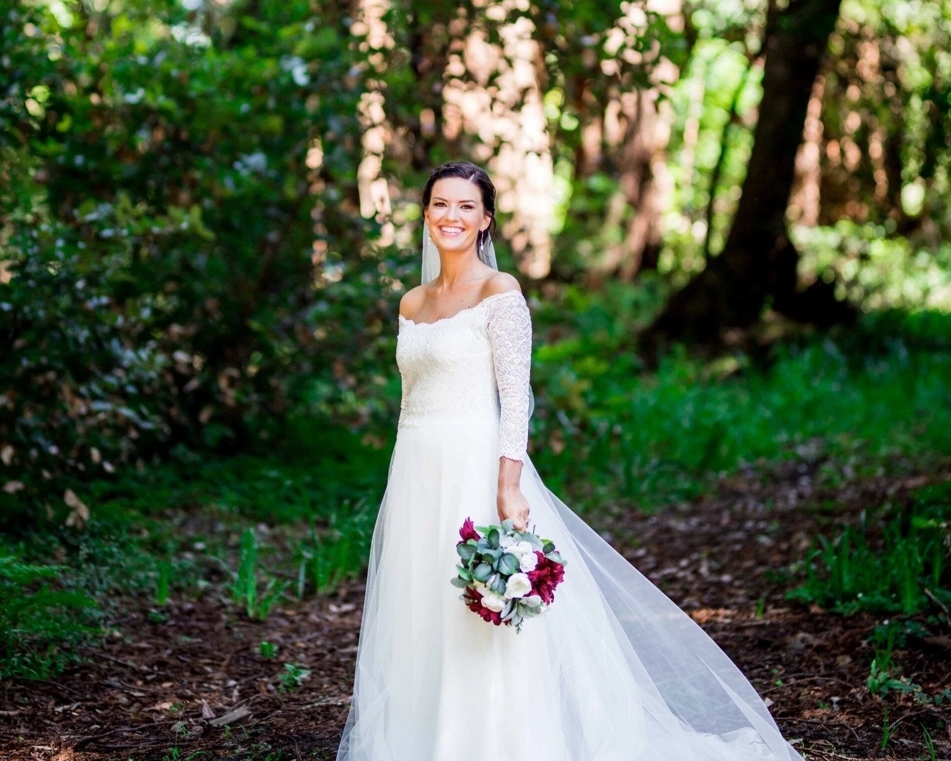 Off-The-Shoulder Train Dress #1162 - NEWYORKLISTED