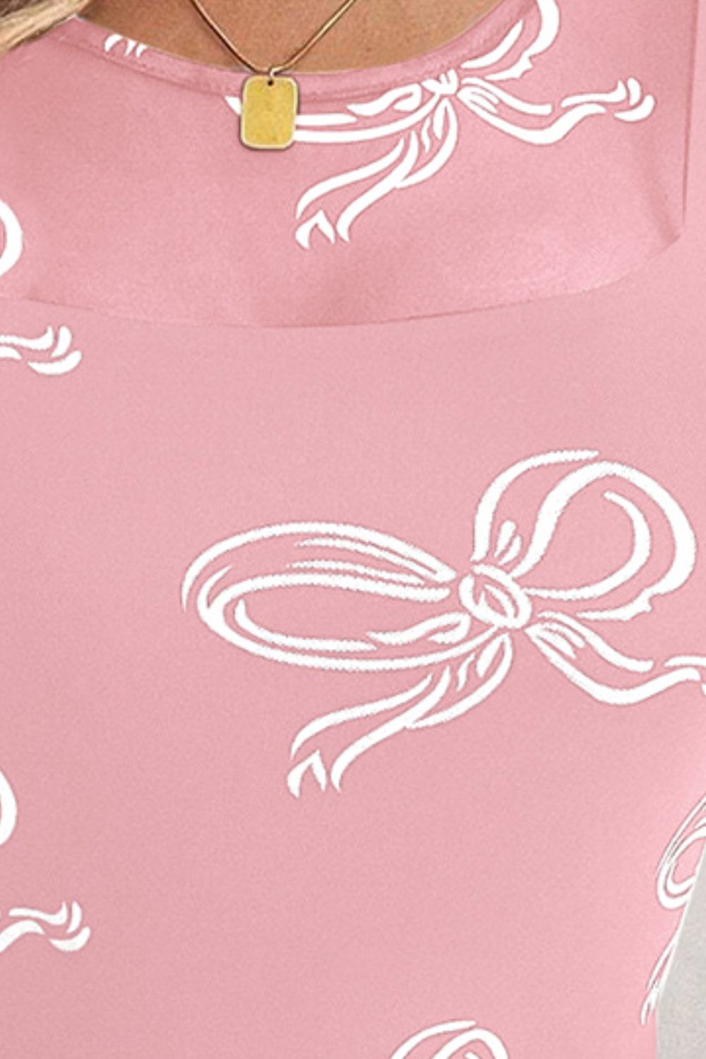 Bow Round Neck Long Sleeve Top - NEWYORKLISTED