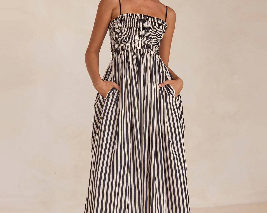 NEWYORKLISTED STYLE COLLECTION: Striped Spaghetti Strap Cami Dress