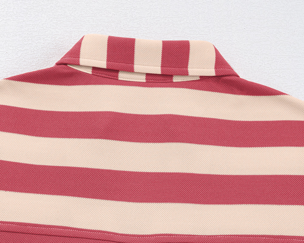 NEWYOKLISTED STYLE COLLECTION: Striped Johnny Collar Long Sleeve Mini Dress - NEWYORKLISTED