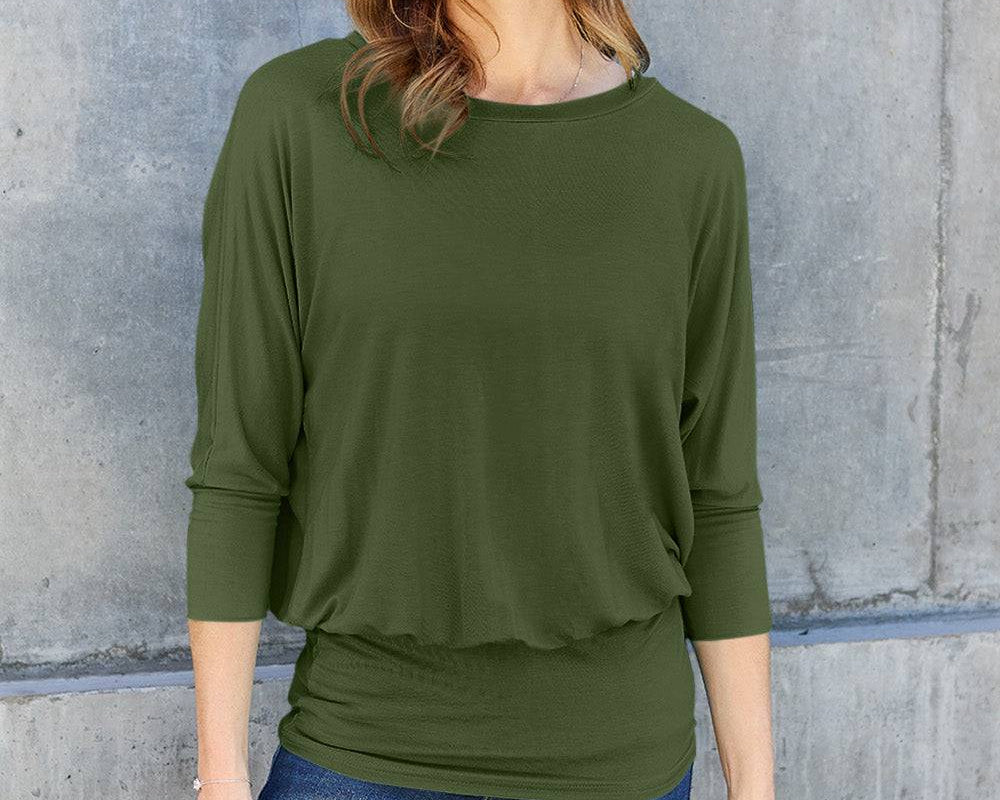 NYLD PARTNER Round Neck Billow Sleeve Top - NEWYORKLISTED