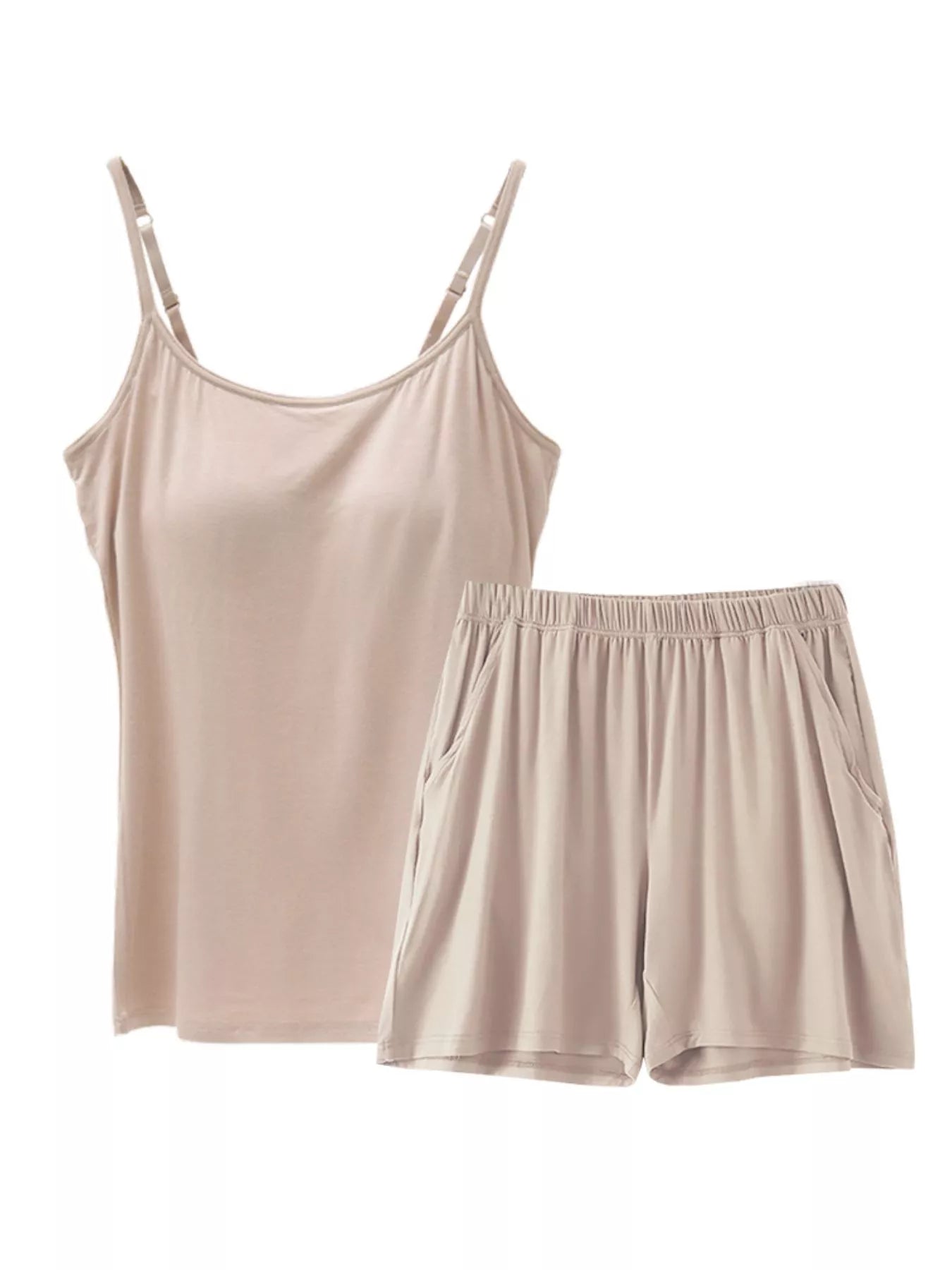 NEWYORKLISTED Intimate Apparel Collection: Plus Size Modal Adjustable Strap Padded Cami and Shorts Set – Buttery-Soft Lounge Set