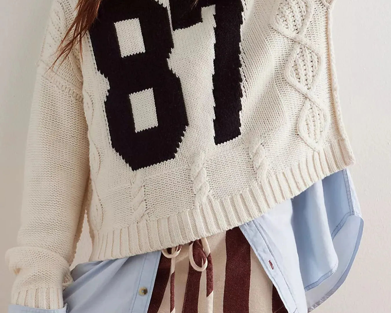 NEWYORKLISTED STYLE COLLECTION: Number 81 Oversized Cable Knit Sweater
