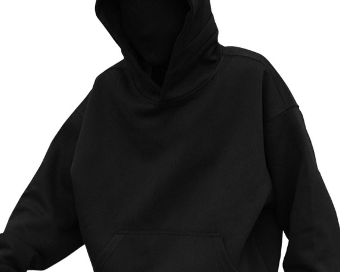 NEWYORKLISTED ATLAS MEN'S COLLECTION: Long Sleeve Hoodie with Pocket in Black