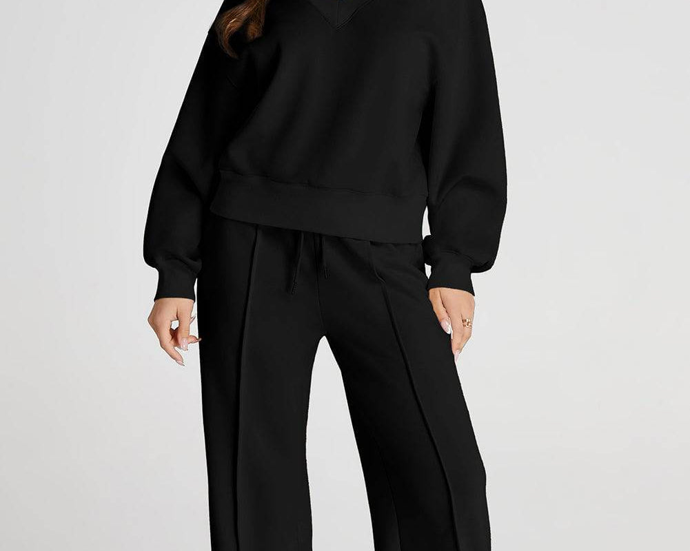 NEWYORKLISTED STYLE COLLECTION: V-Neck Long Sleeve Top and Pants Active Set - NEWYORKLISTED