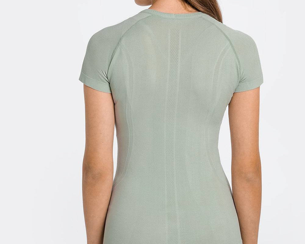 Millennia Round Neck Short Sleeve Active T-Shirt - NEWYORKLISTED