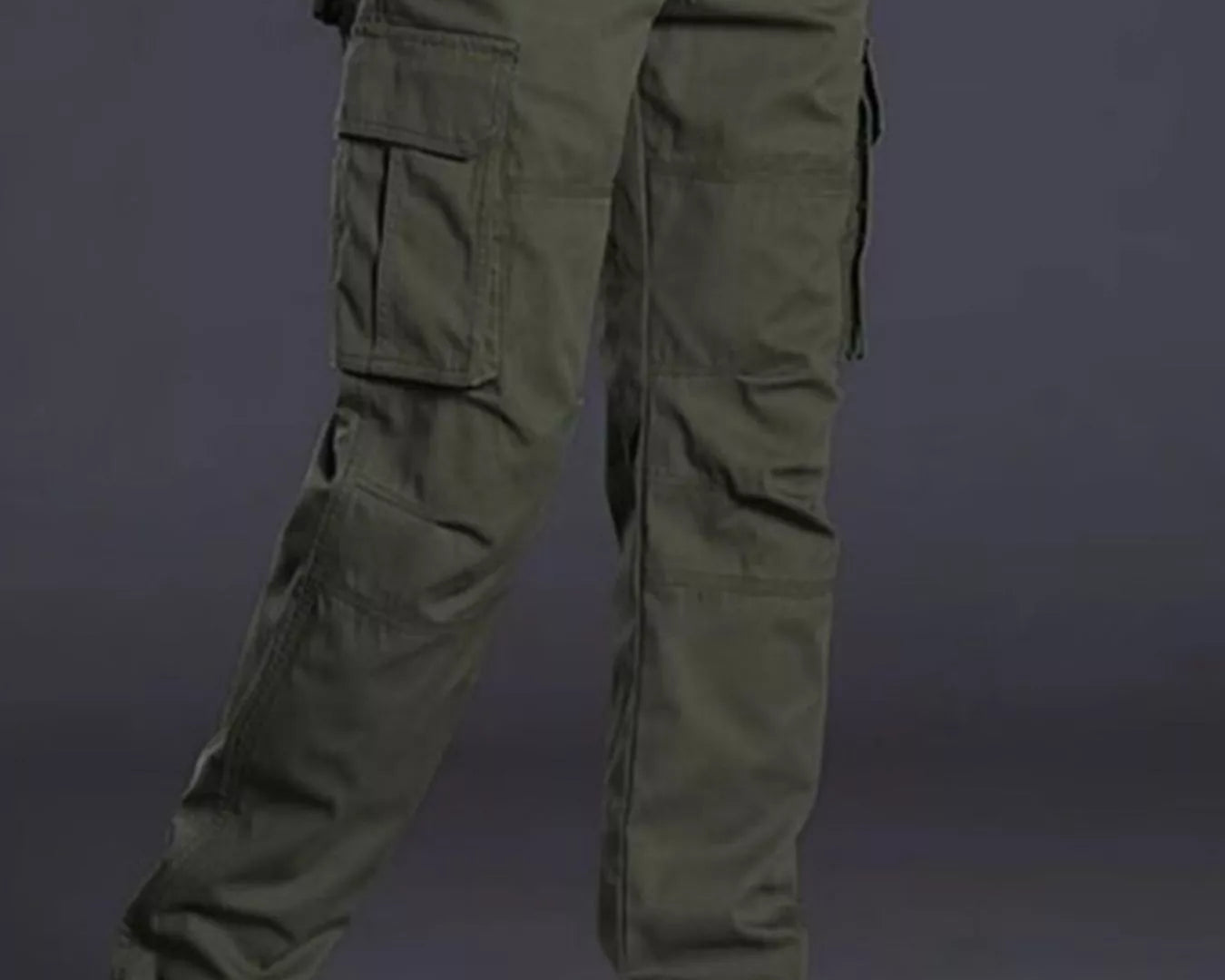 NEWYORKLISTED ATLAS MEN's COLLECTION: Person wearing olive green cargo pants with a plain background