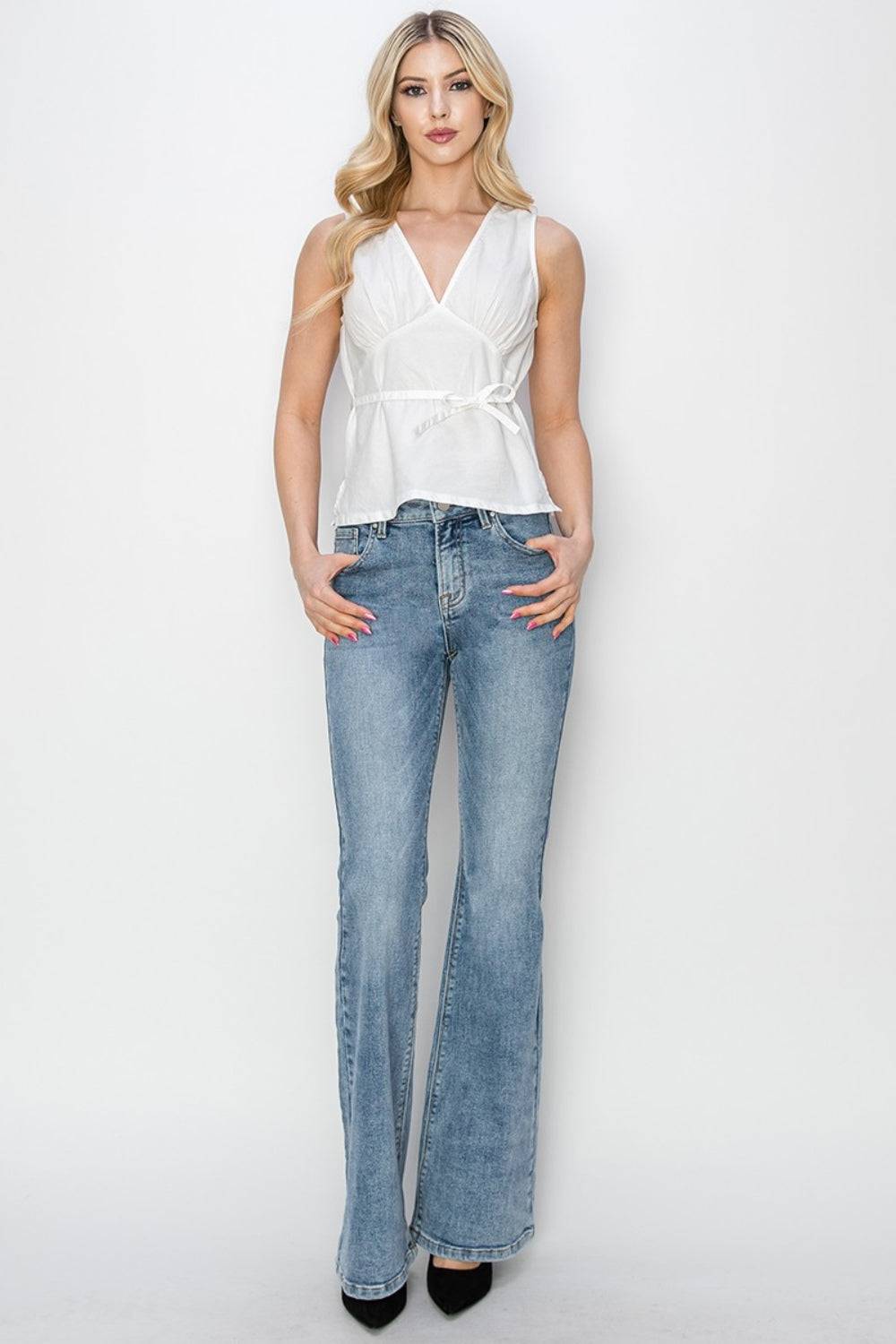 RISEN Full Size Mid Rise Bootcut Jeans - NEWYORKLISTED
