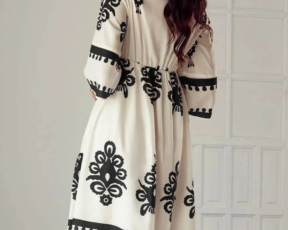 NEWYORKLISTED STYLE COLLECTION: Lovely Print Half Sleeve Knee Length Dress - NEWYORKLISTED