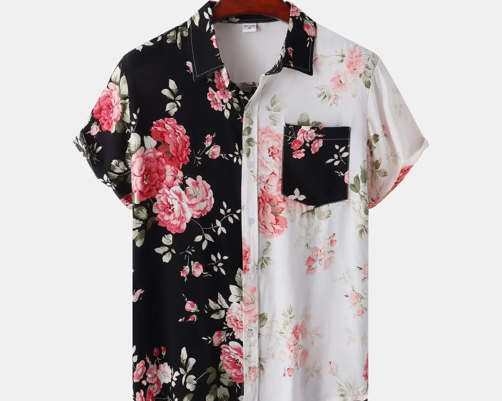 NEWYORKLISTED ATLAS MEN'S COLLECTION: Men's Plus Size Floral Short Sleeve Shirt