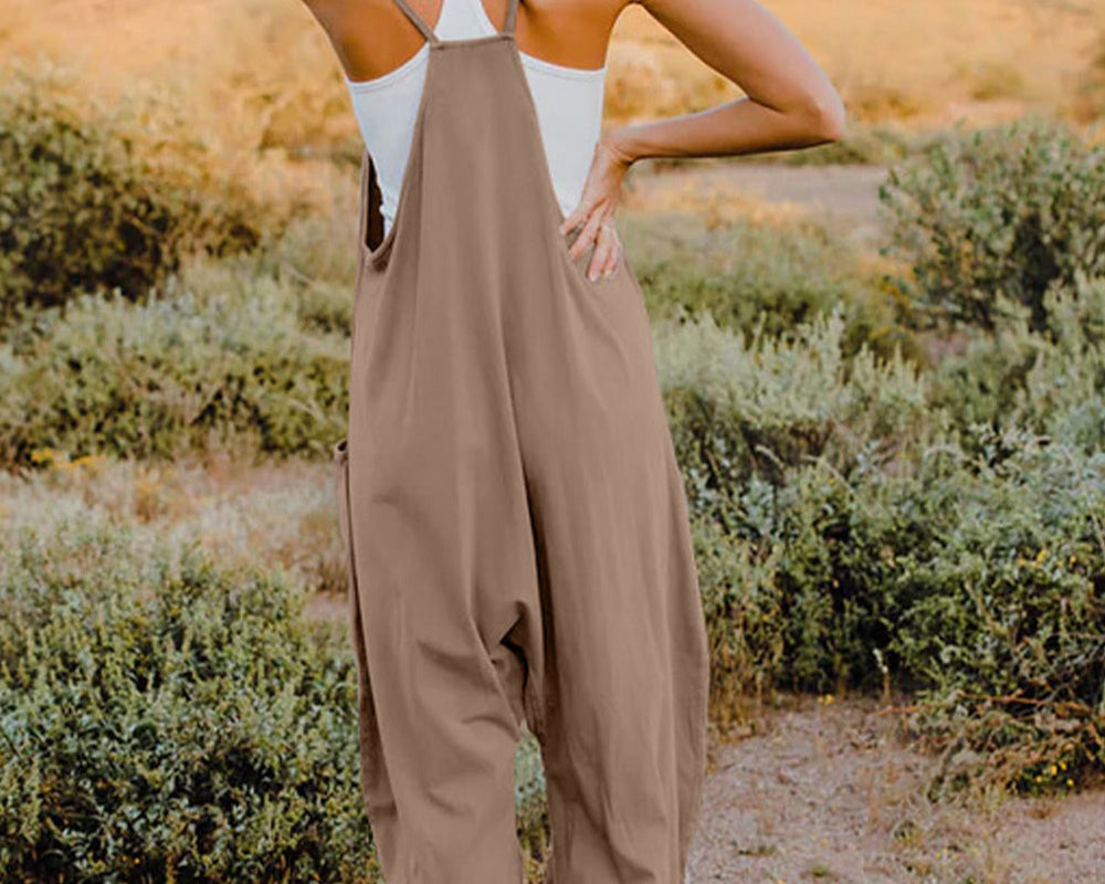 NEWYORKLISTED V-Neck Sleeveless Jumpsuit with Pockets - NEWYORKLISTED