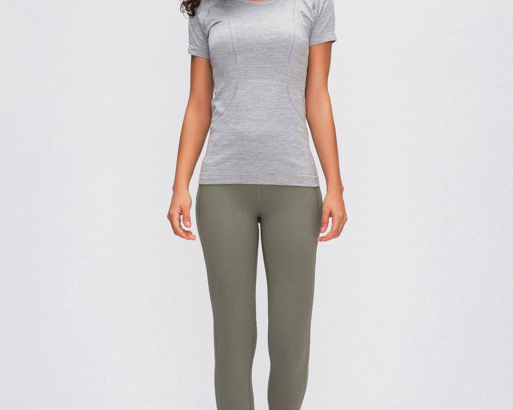 Millennia Round Neck Short Sleeve Active T-Shirt - NEWYORKLISTED