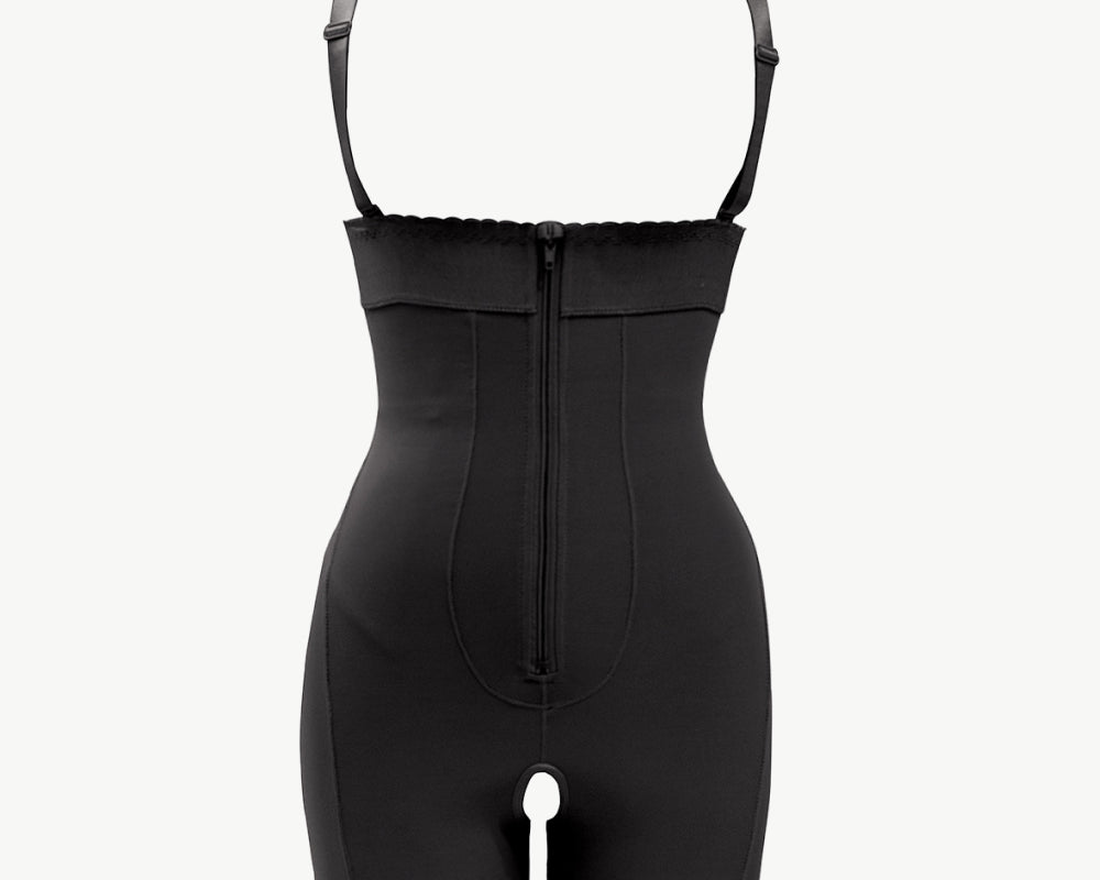 NEWYORKLISTED Intimate Apparel: Black shapewear with straps on a white background