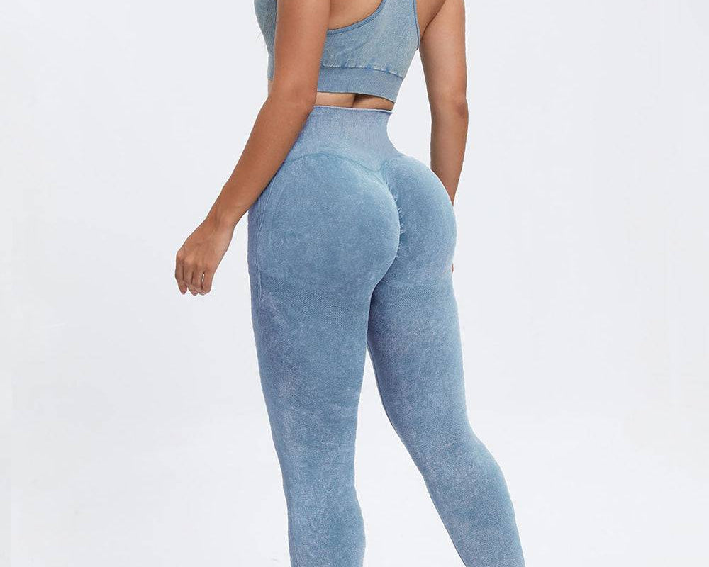 NEWYORKLISTED STYLE COLLECTION: 3 Piece Washed Square Neck Wide Strap Active Set - NEWYORKLISTED