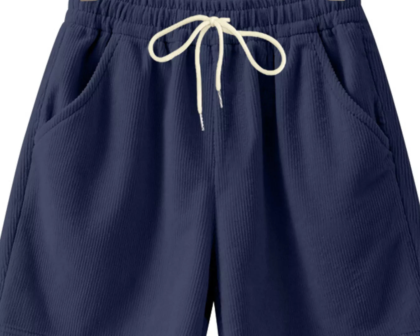 NEWYORKLISTED ATLAS MEN'S COLLECTION: Navy blue shorts with a drawstring on a white background