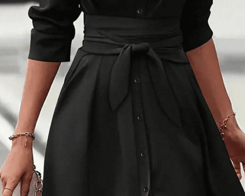 NEWYORKLISTED STYLE COLLECTION: Long Sleeve Midi Shirt Dress - NEWYORKLISTED