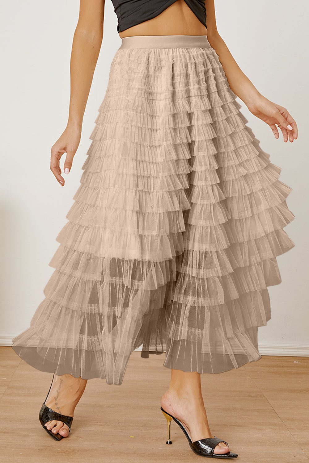 NEWYORKLISTED STYLE COLLECTION: Ruched High Waist Tiered Skirt - NEWYORKLISTED