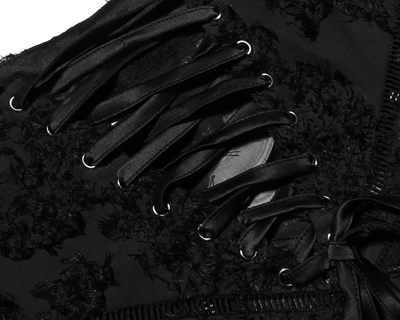 NEWYORKLISTED STYLE COLLECTION: Close-up of black lace detailing on a garment