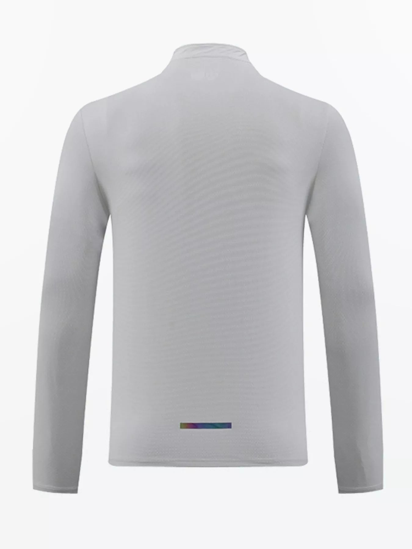 NEWYORKLISTED ATLAS MEN'S COLLECTION: Gray long-sleeve shirt with a rainbow logo on a white background